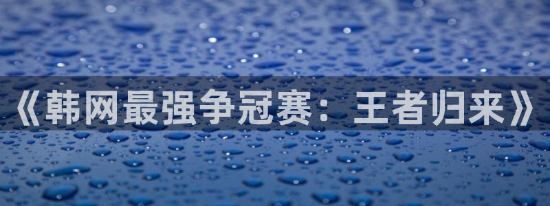 833直播比赛在线观看：《韩网最强争冠赛：王者归来》